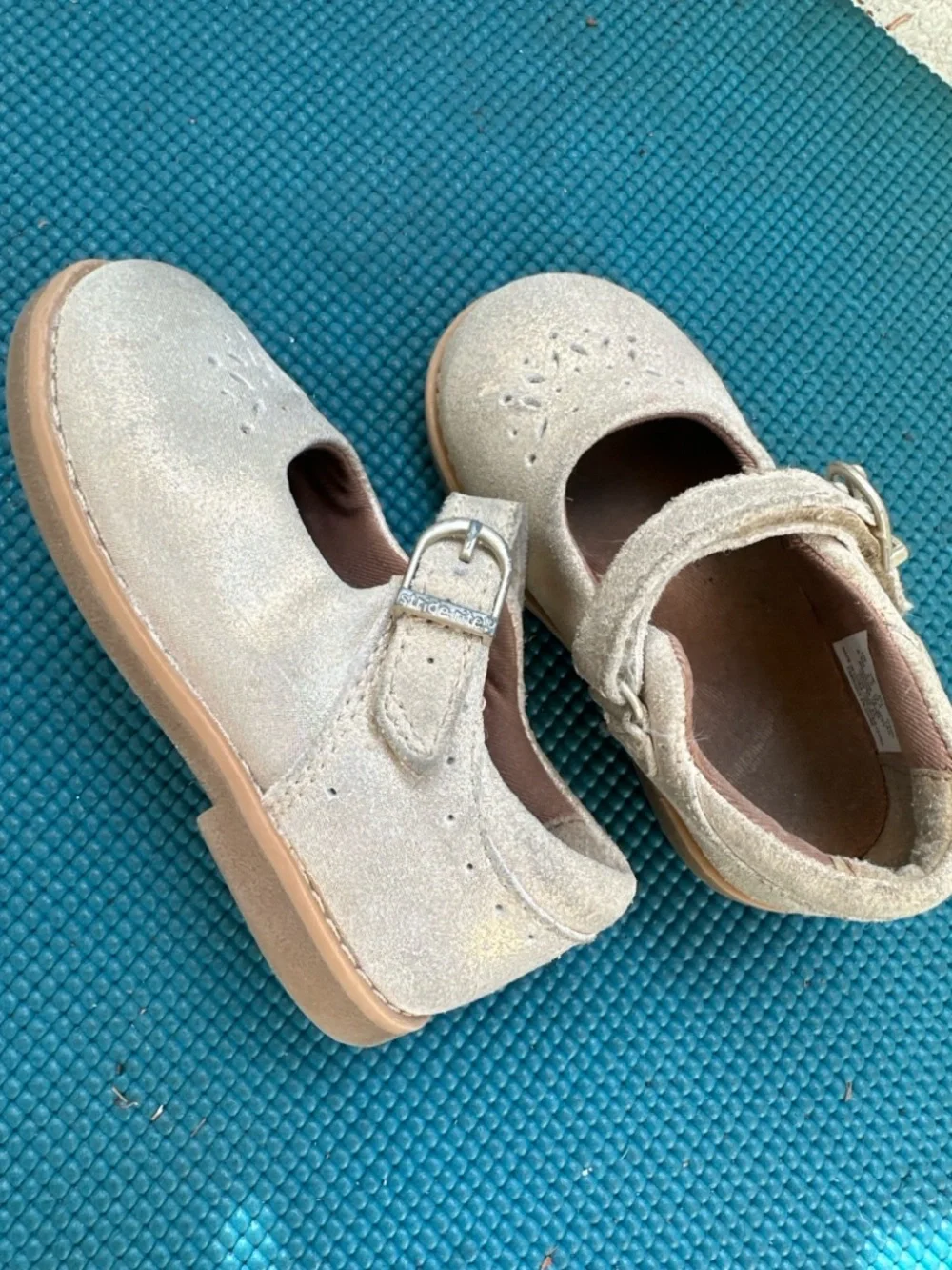 Stride Rite Gold Sparkle Mary Jane Toddler Shoes Leather Size 6.5